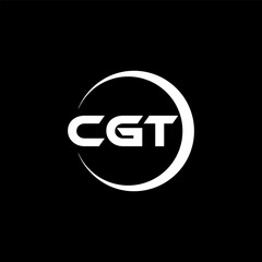 CGT letter logo design with black background in illustrator, cube logo, vector logo, modern alphabet font overlap style. calligraphy designs for logo, Poster, Invitation, etc.
