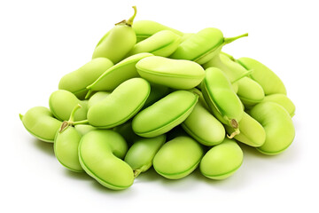 Lima Beans isolated on white background created with Generative Ai