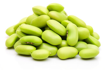 Lima Beans isolated on white background created with Generative Ai