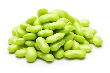 Lima Beans isolated on white background created with Generative Ai