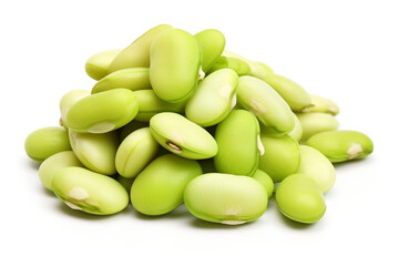 Lima Beans isolated on white background created with Generative Ai