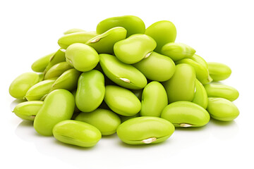 Lima Beans isolated on white background created with Generative Ai