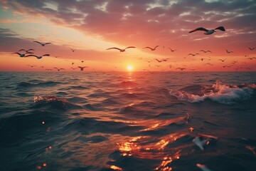 sunset on the beautiful beach