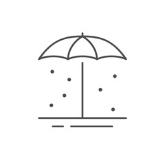 Beach umbrella line outline icon