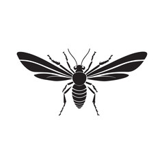 Bee flying butter style kit macro bug wing animal honey finder, flower nature kit vector illustration silhouette 