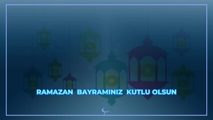 Ramazan Bayraminiz Kutlu Olsun. Muslim holiday, feast.A moving video that embodies the spirituality of Islamic holy nights, themed around contemplation, worship, and fellowship.