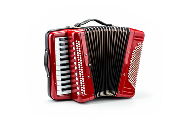 Play Accordion isolated on white background created with Generative Ai