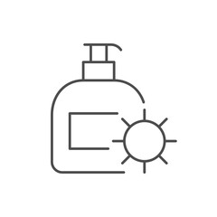 Sunscreen lotion line outline icon