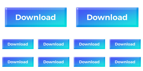 Set of Download buttons on white background