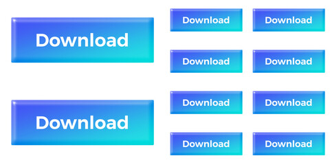 Set of Download buttons on white background