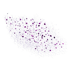 Splashes of purple ink. Vector image. Watercolor drops. Paint stains on a white background.