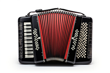 Play Accordion isolated on white background created with Generative Ai