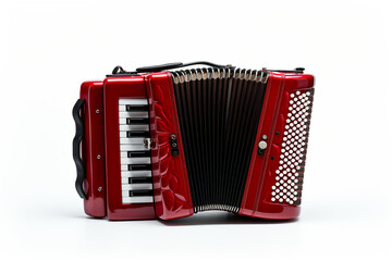 Play Accordion isolated on white background created with Generative Ai