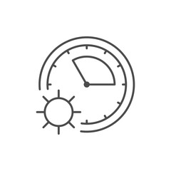 Time for sunbathing line icon