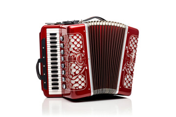 Play Accordion isolated on white background created with Generative Ai
