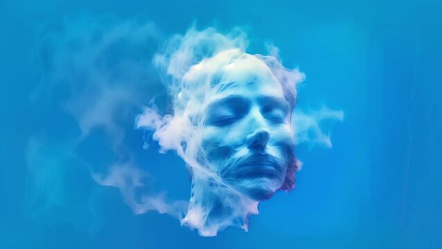 human head made of clouds