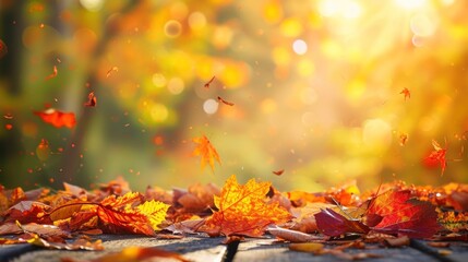 Naklejka na ściany i meble magic autumn background with copy space