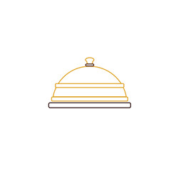 Hotel bell line icon, isolated on a white background