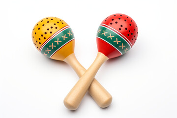 Play Maracas isolated on white background created with Generative Ai