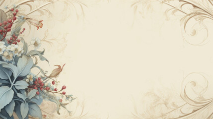 Elegant Floral Background for Invitations. Delicate and soft floral background with butterflies, ideal for elegant greeting cards or wedding invitations.