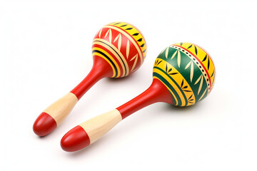 Play Maracas isolated on white background created with Generative Ai