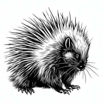 North American Porcupine Silhouette