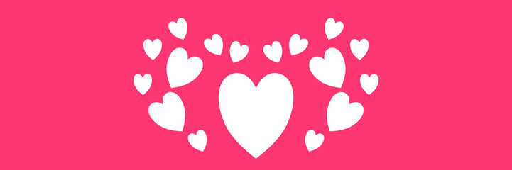 pink valentines day card with white heart background good for good for card, wallpaper, background, backdrop, banner, and web