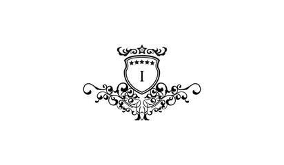 Obraz premium Luxury Alphabetical Retro Logo