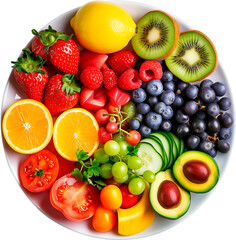 fresh vegetables and fruit isolated