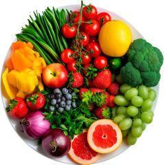 fresh vegetables and fruit isolated