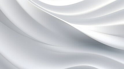 Obraz na płótnie Canvas A seamless abstract white texture background featuring elegant swirling curves in a wave pattern, set against a bright white fabric material background.