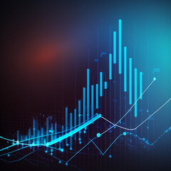 3d rendered photo of 3d business graphs made with generative AI