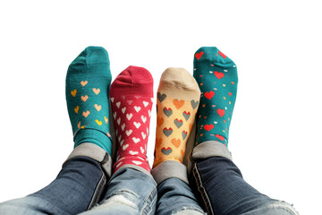 Cute Couples Socks Set on transparent background PNG AI generated