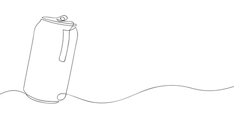A can drawing in one line. Can vector icon.