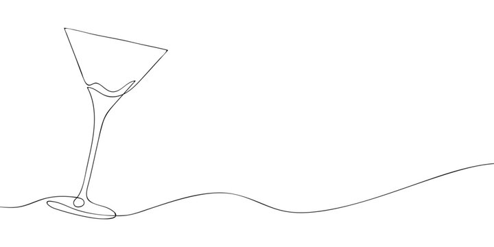 recommend clip art: A cocktail drawing in one line. Glasses vector icon.