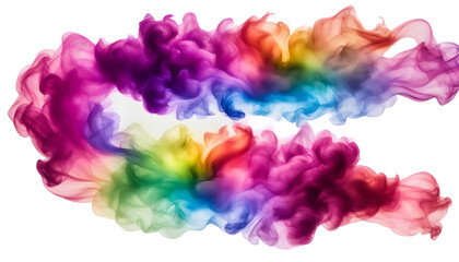 Fototapeta premium Transparent rainbow smoke isolated on white and tranparent background, colorful smoke.