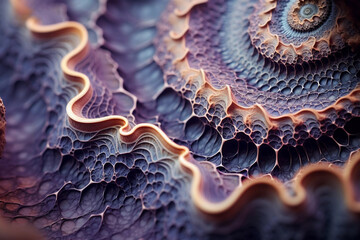 Geode close-up, revealing a mesmerizing macro view of its colorful fractal patterns. - obrazy, fototapety, plakaty