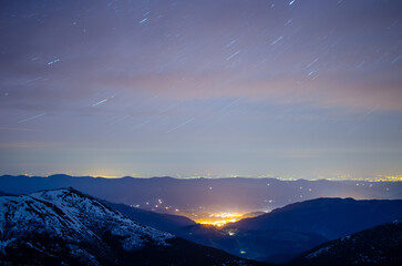 sunset in the mountains