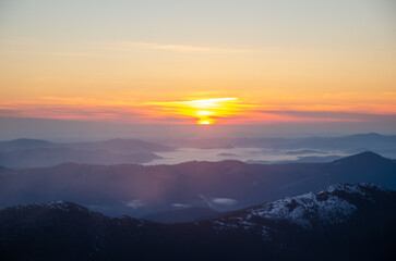sunrise in the mountains