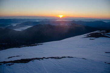 sunset in the mountains