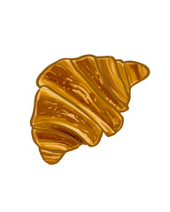 Croissant Vector hand drawn icon badge bakery for design menu cafe, label and packaging.