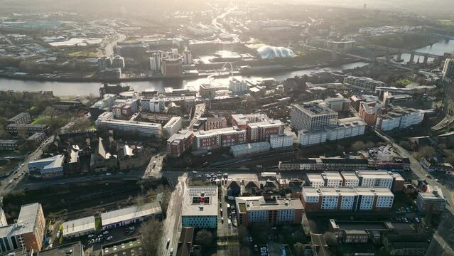 Newcastle upon Tyne is a university city on the River Tyne in northeast England