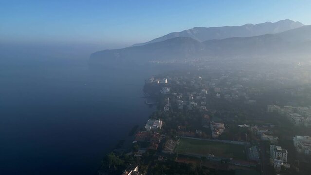 Sorrentine Peninsula in Italy, looking toward the iconic Punta Campanella