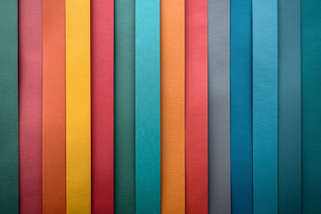 Vertical Striped Pattern Background Created with Folded Colored Construction Paper Vibrant Folds
