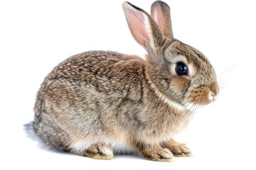 Fototapeta premium A small rabbit sitting on top of a white surface. Perfect for nature and animal-themed designs