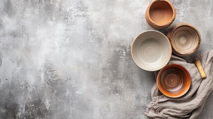 pottery background with copy space