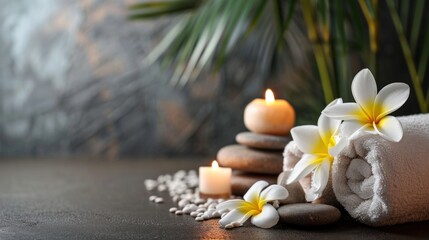 Obraz na płótnie Canvas massage salon advertisment background with copy space
