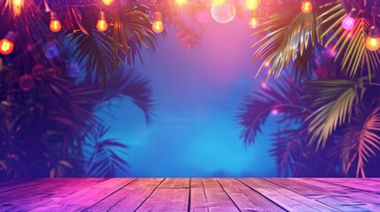 night summer party advertisment background with copy space