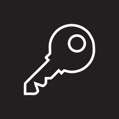 Key icon vector. Key logo design. Key vector icon illustration isolated on black background