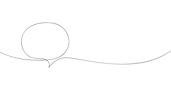 A Speech Bubble Drawing In One Line. Speech Bubble Vector Icon.